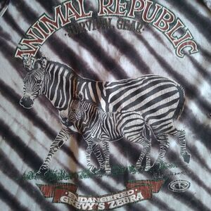 Vintage Animal Republic Survival Gear Zebra Tie Dye T-Shirt